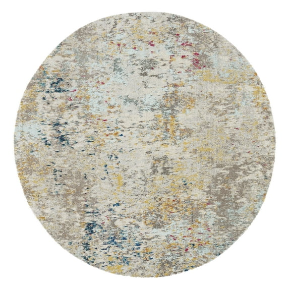 SAFAVIEH Madison Nita Vintage Floral Area Rug, Grey/Gold, 3' x 3' Round