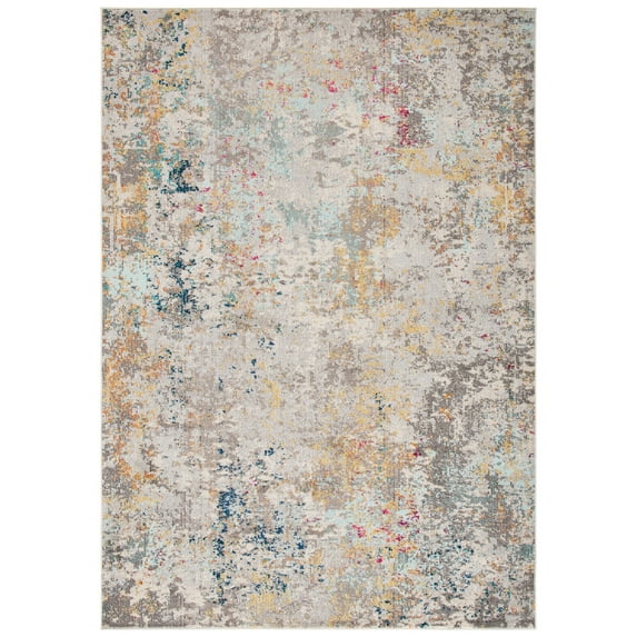 SAFAVIEH Madison Nita Vintage Floral Area Rug, Grey/Gold, 4' x 6'