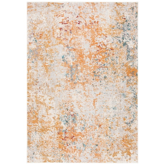 SAFAVIEH Madison Nita Vintage Floral Area Rug, Ivory/Orange, 4' x 6'