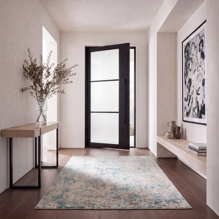 Safavieh Madison Nita Abstract Area Rug, Ivory/Teal, 2'2" x 4'