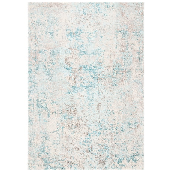 SAFAVIEH Madison Nita Vintage Floral Area Rug, Ivory/Teal, 4' x 6'