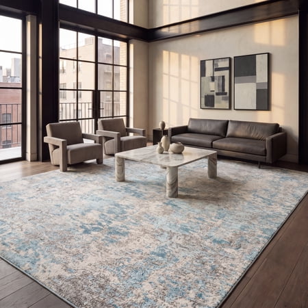 Safavieh Madison Nita Abstract Area Rug, Ivory/Teal, 9' x 12'