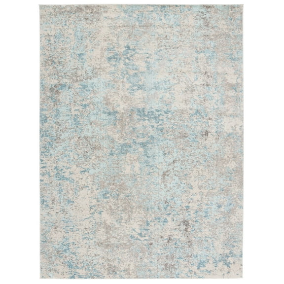 SAFAVIEH Madison Nita Vintage Floral Area Rug, Ivory/Teal, 9' x 12'
