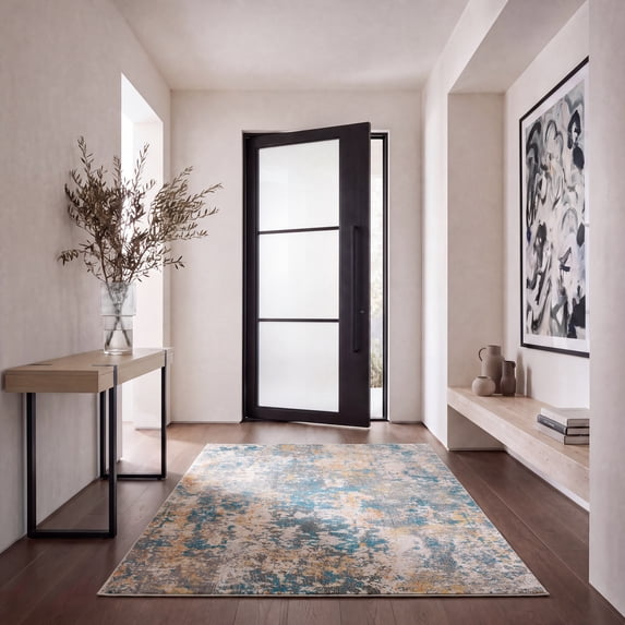 Safavieh Madison Nita Abstract Area Rug, Teal/Gold, 6' x 9'