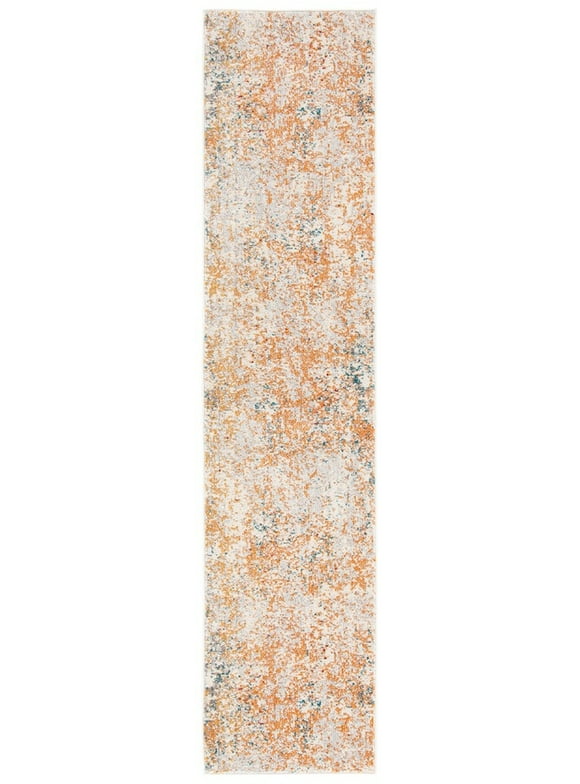 SAFAVIEH Madison Nita Vintage Floral Runner Rug, Ivory/Orange, 2'2" x 10'