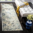 thumbnail image 1 of SAFAVIEH Madison Ognen Overdyed Geometric Runner Rug, Ivory/Blue, 2'3" x 8', 1 of 7