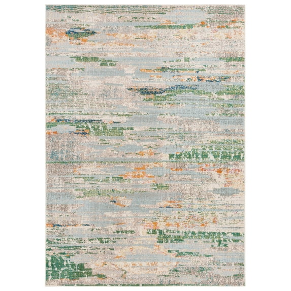 SAFAVIEH Madison Orlando Abstract Area Rug, Green/Blue, 9' x 12'