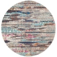 thumbnail image 1 of SAFAVIEH Madison Orlando Abstract Distressed Area Rug, Grey/Turquoise, 3' x 3' Round, 1 of 8