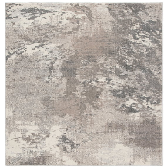 SAFAVIEH Madison Oscar Abstract Area Rug, Beige/Grey, 5' x 5' Square