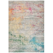 SAFAVIEH Madison Oscar Abstract Area Rug, Grey/Gold, 2' x 3'