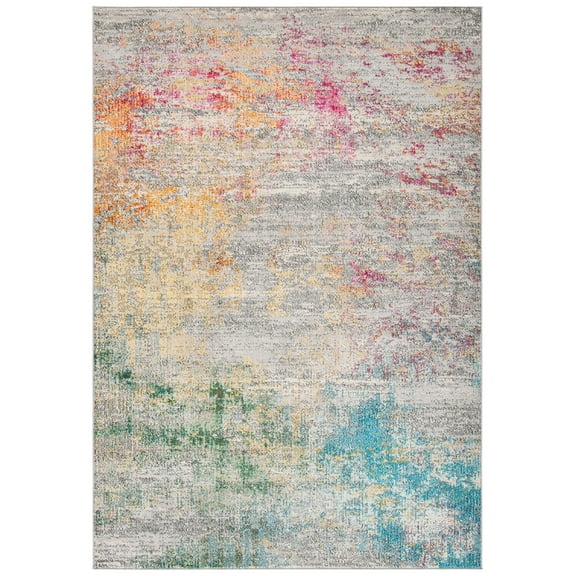 SAFAVIEH Madison Oscar Abstract Area Rug, Grey/Gold, 2' x 3'