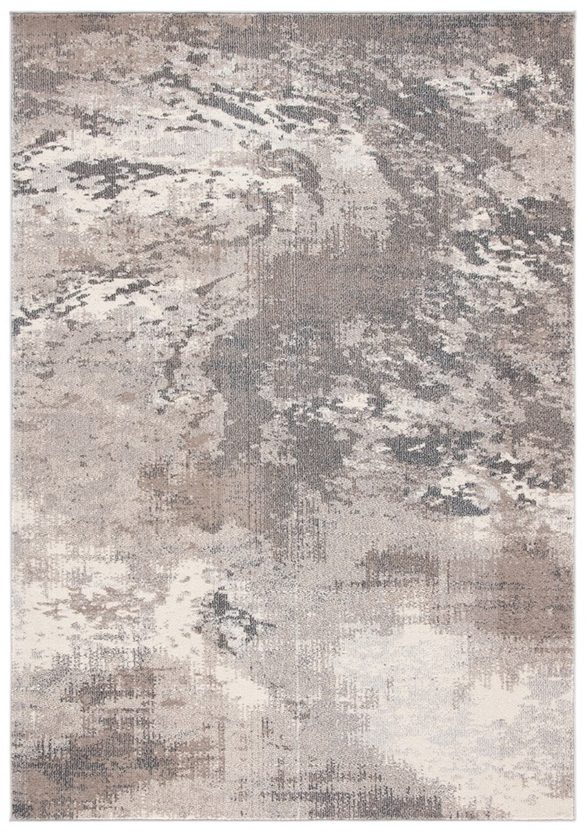 SAFAVIEH Madison Oscar Abstract Distressed Area Rug, Beige/Grey, 4' x 6'