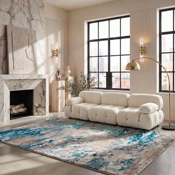 Safavieh Madison Oscar Abstract Area Rug, Blue/Beige, 8' x 10'