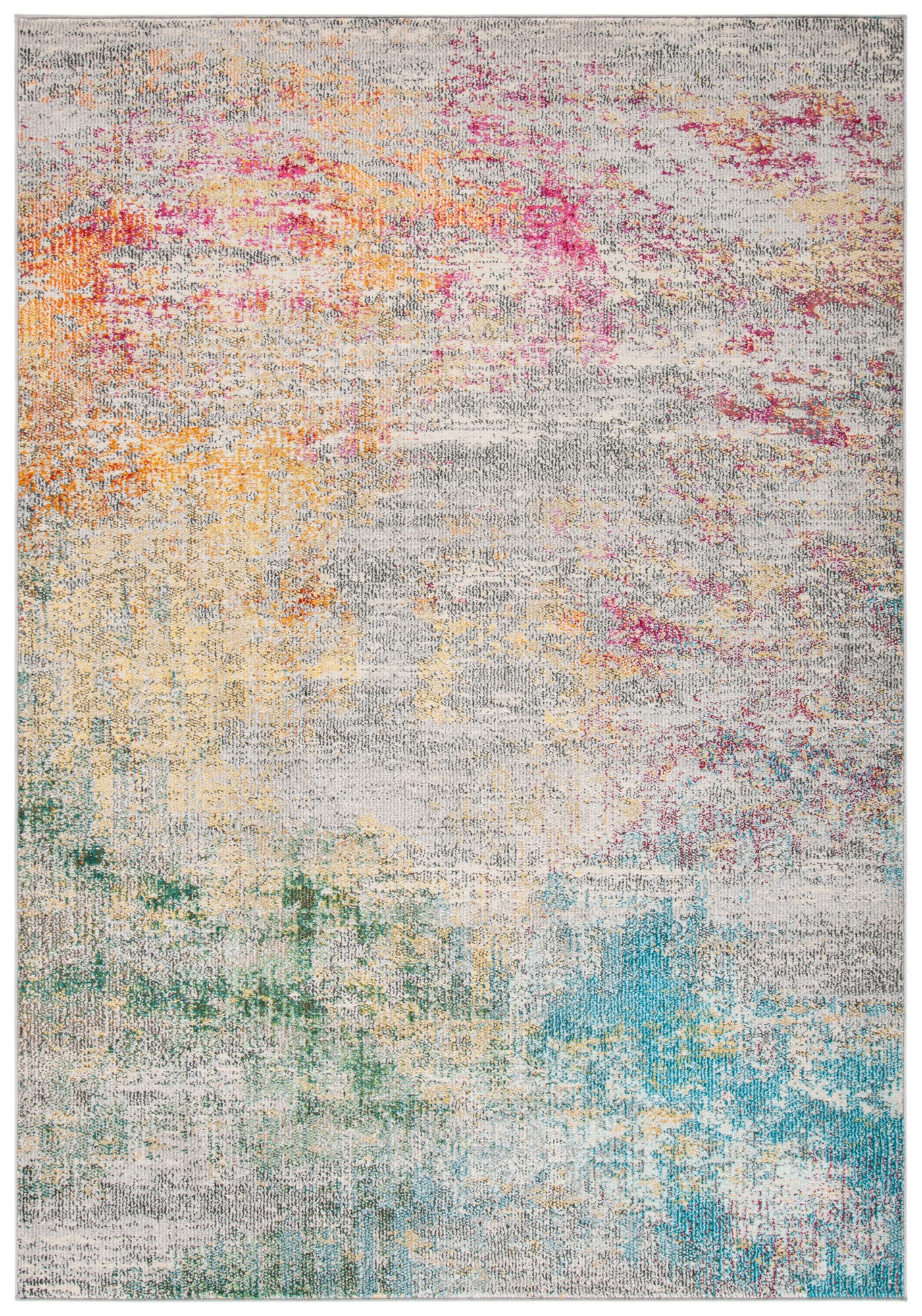 SAFAVIEH Madison Oscar Abstract Distressed Area Rug, Grey/Gold, 5'3" x 7'6" - image 1 of 7