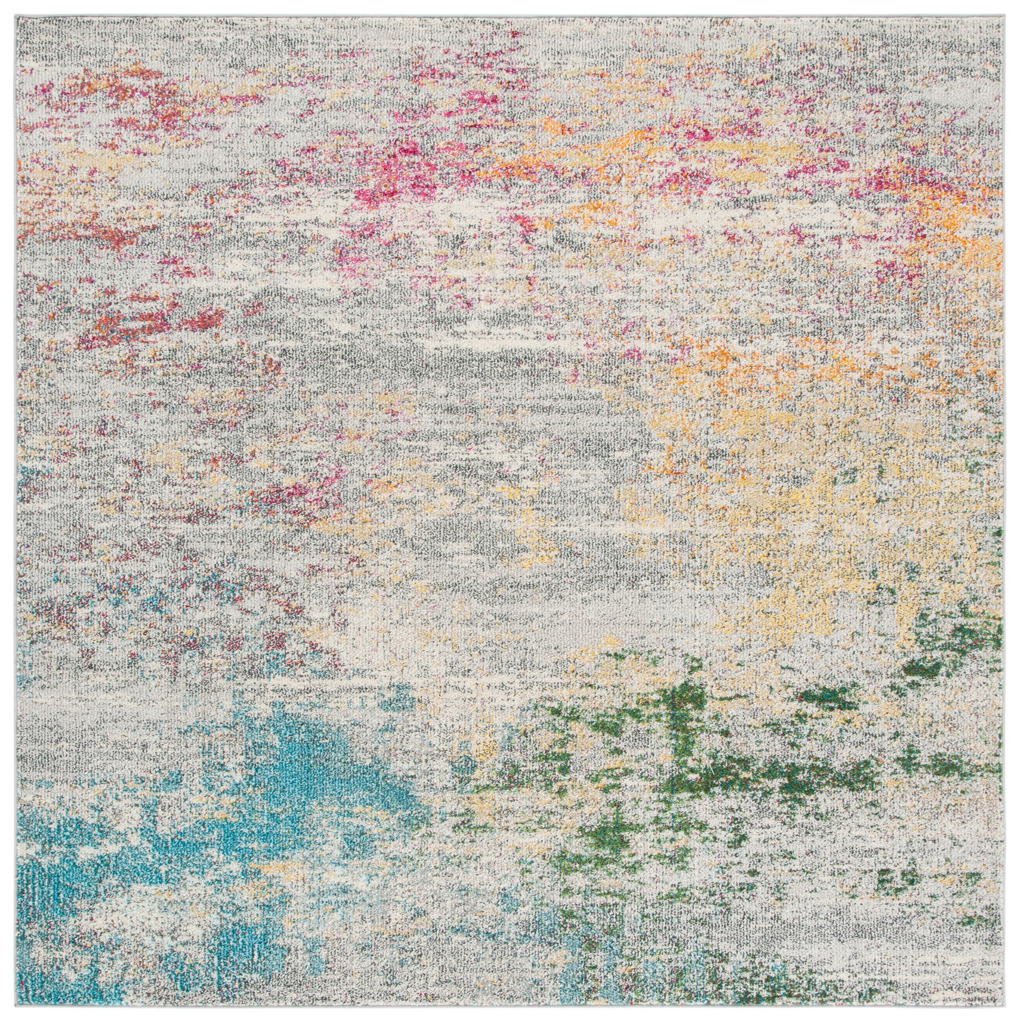 Madison Square Gray and Gold Abstract Synthetic Area Rug