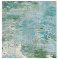 thumbnail image 1 of SAFAVIEH Madison Oscar Abstract Distressed Area Rug, Light Blue/Green, 6'7" x 6'7" Square, 1 of 8