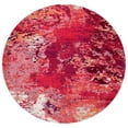 thumbnail image 1 of SAFAVIEH Madison Oscar Abstract Distressed Area Rug, Red/Ivory, 6'7" x 6'7" Round, 1 of 8