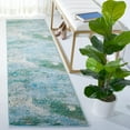thumbnail image 1 of SAFAVIEH Madison Oscar Abstract Distressed Runner Rug, Light Blue/Green, 2' x 8', 1 of 9