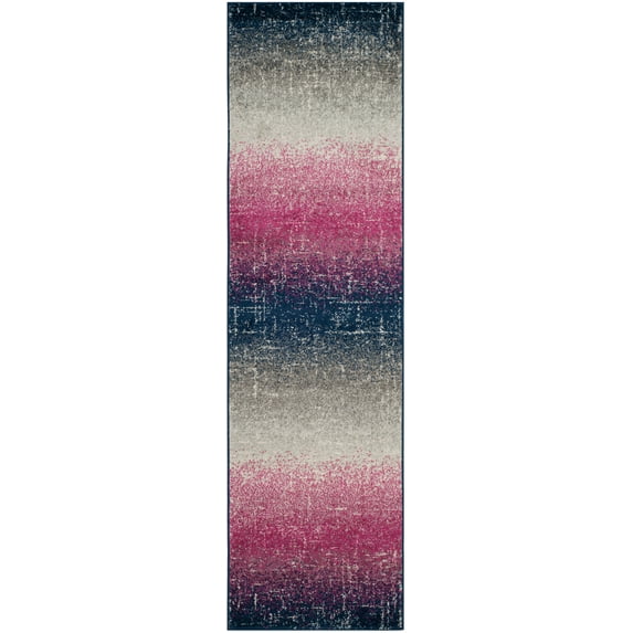 SAFAVIEH Madison Patton Geometric Runner Rug, Fuchsia/Multi, 2'3" x 6'