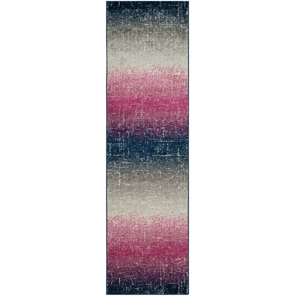 SAFAVIEH Madison Patton Geometric Runner Rug, Fuchsia/Multi, 2'3" x 6'