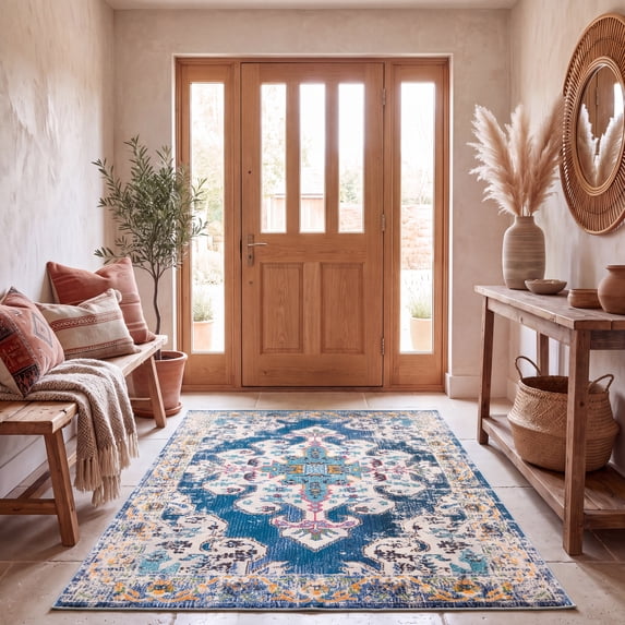 Safavieh Madison Richmal Oriental Area Rug, Navy/Gray, 5'3" x 7'6"