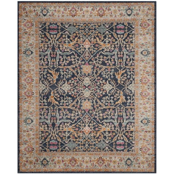 SAFAVIEH Madison Robina Traditional Area Rug, Navy/Cream, 9' x 12'