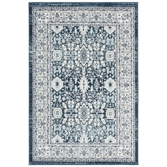 SAFAVIEH Madison Ronald Oriental Area Rug, Cream/Navy, 3' x 5'