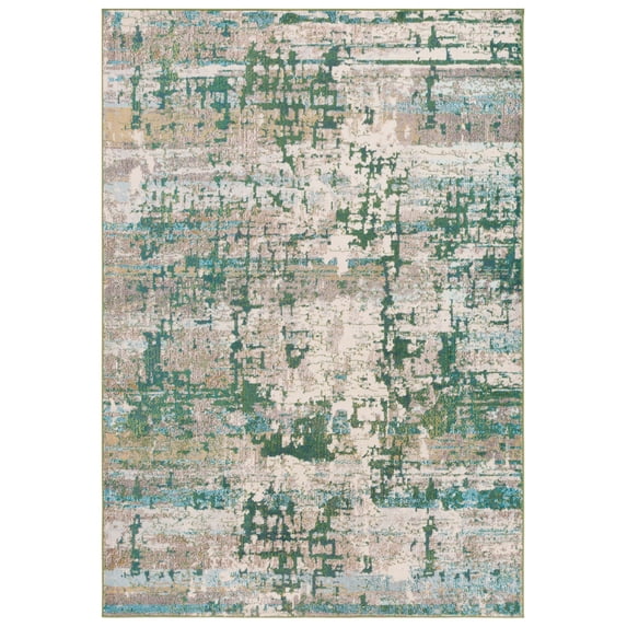 SAFAVIEH Madison Roswell Abstract Area Rug, Green/Beige, 9' x 12'