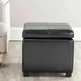 thumbnail image 1 of SAFAVIEH Madison Rustic Solid Flip Top Square Storage Ottoman, Black, 1 of 2