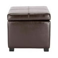 thumbnail image 1 of SAFAVIEH Madison Rustic Solid Flip Top Square Storage Ottoman, Brown, 1 of 2