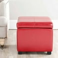 thumbnail image 1 of SAFAVIEH Madison Rustic Solid Flip Top Square Storage Ottoman, Red, 1 of 4