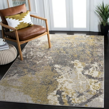 SAFAVIEH Madison Seanan Abstract Area Rug, Ivory/Grey, 5'3" x 7'6"