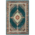 thumbnail image 1 of SAFAVIEH Madison Sonam Floral Bordered Area Rug, Navy/Turquoise, 4' x 6', 1 of 8