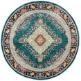 thumbnail image 1 of SAFAVIEH Madison Sonam Floral Bordered Area Rug, Navy/Turquoise, 6'7" x 6'7" Round, 1 of 7