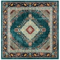 thumbnail image 1 of SAFAVIEH Madison Sonam Floral Bordered Area Rug, Navy/Turquoise, 6'7" x 6'7" Square, 1 of 8