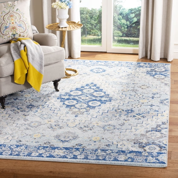 SAFAVIEH Madison Sophie Geometric Area Rug, Grey/Cream, 5'1" x 7'6"