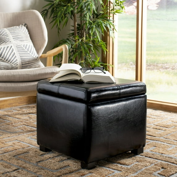 SAFAVIEH Madison Square Ottoman Black