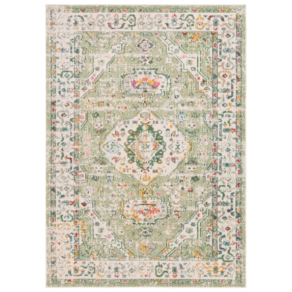 SAFAVIEH Madison Trenton Oriental Area Rug, Sage/Ivory, 5'3" x 7'6"