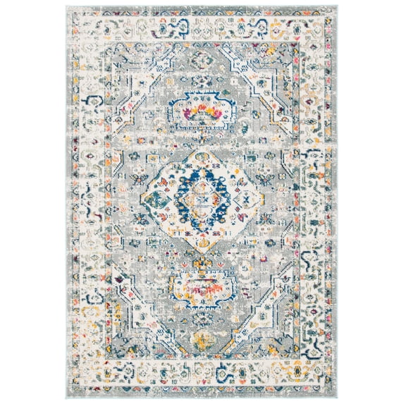 SAFAVIEH Madison Trenton Vintage Traditional Area Rug, Grey/Ivory, 6' x 9'