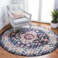 thumbnail image 1 of SAFAVIEH Madison Trenton Vintage Traditional Area Rug, Navy/Ivory, 6'7" x 6'7" Round, 1 of 10