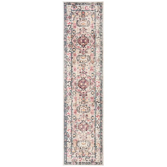 SAFAVIEH Madison Trenton Vintage Traditional Runner Rug, Grey/Blue, 2'2" x 6'
