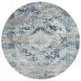 thumbnail image 1 of SAFAVIEH Madison Willoughby Overdyed Floral Area Rug, Ivory/Blue, 6'7" x 6'7" Round, 1 of 5