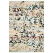 SAFAVIEH Madison Xanthia Vintage Abstract Area Rug, Beige/Navy, 2'2" x 4'