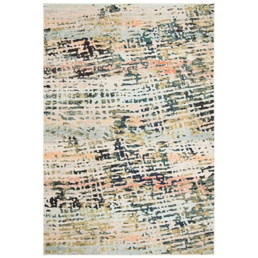 SAFAVIEH Madison Xanthia Vintage Abstract Area Rug, Beige/Navy, 2'2" x 4'