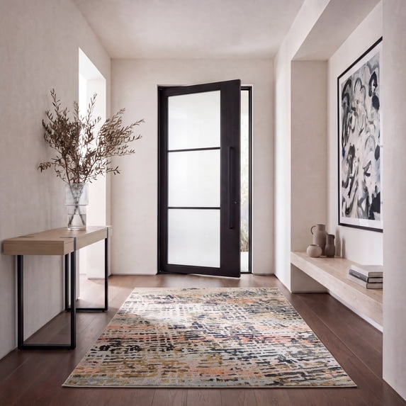 Safavieh Madison Xanthia Abstract Area Rug, Beige/Navy, 5'3" x 7'6"