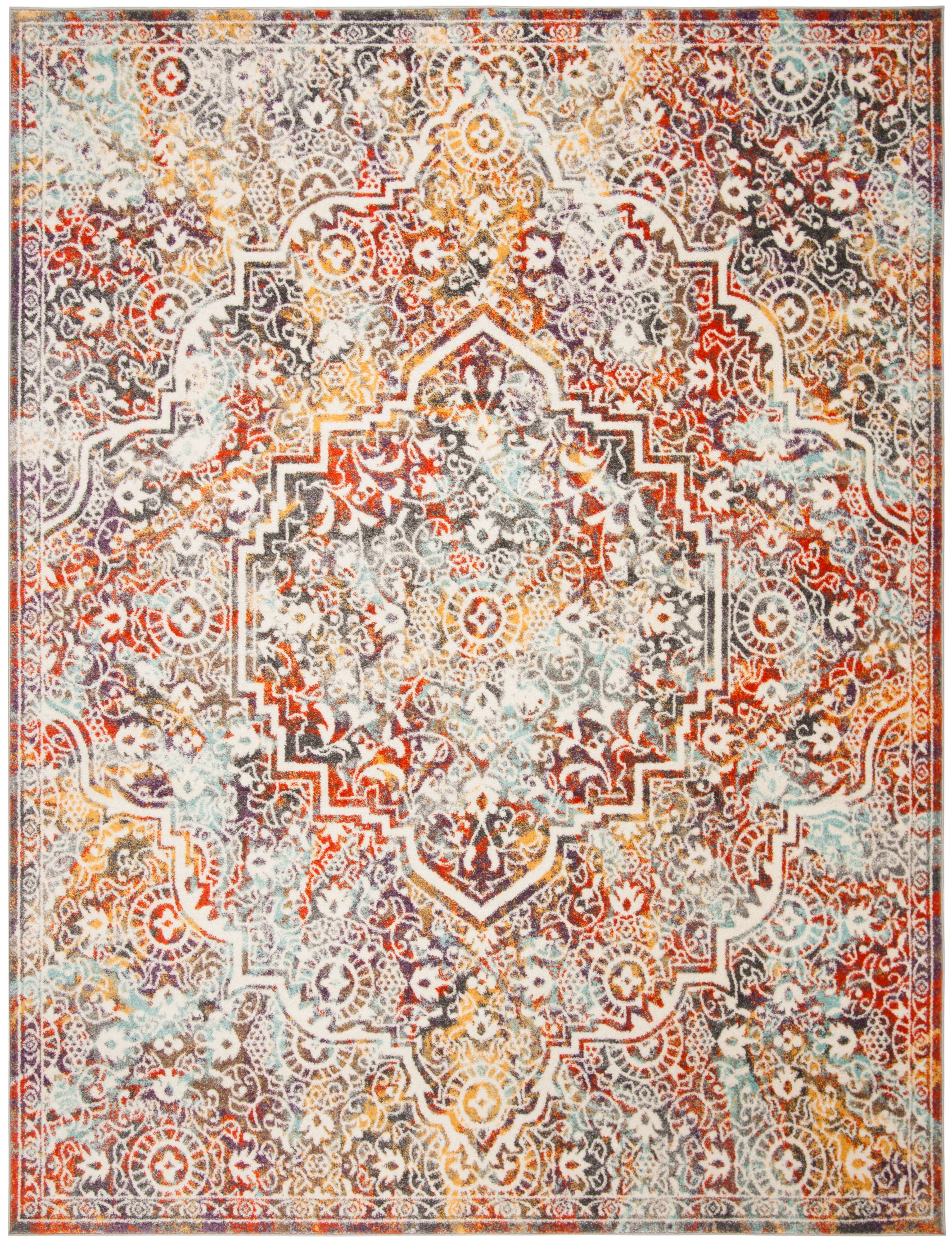 Madison 9' x 12' Multicolor Synthetic Boho Chic Area Rug