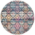 thumbnail image 1 of SAFAVIEH Madison Zaman Geometric Area Rug, Black/Orange, 6'7" x 6'7" Round, 1 of 7
