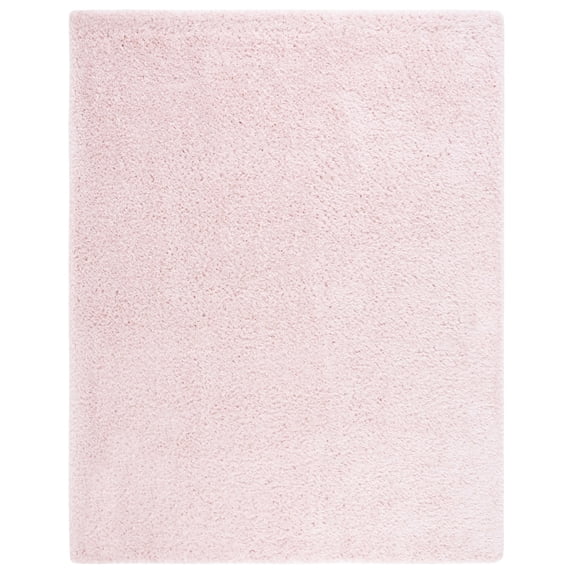 SAFAVIEH Madrid Miah Solid Polyester Shag Area Rug, Blush, 11' x 15'