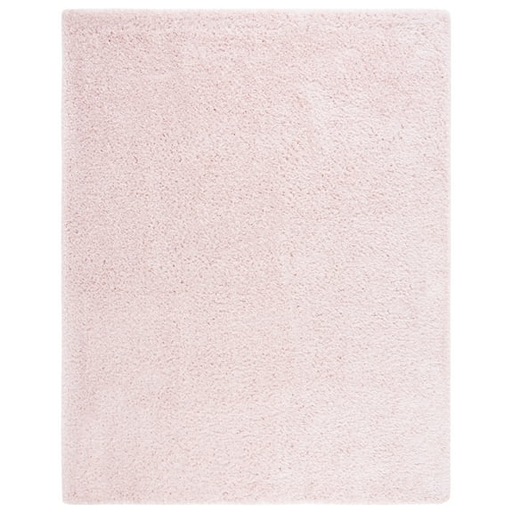 SAFAVIEH Madrid Miah Solid Polyester Shag Area Rug, Blush, 8' x 10'