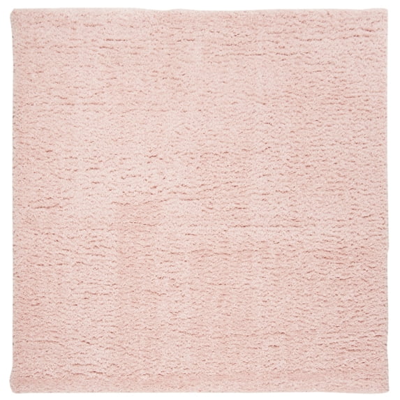 SAFAVIEH Madrid Miah Solid Polyester Shag Area Rug, Blush, 8' x 8' Square